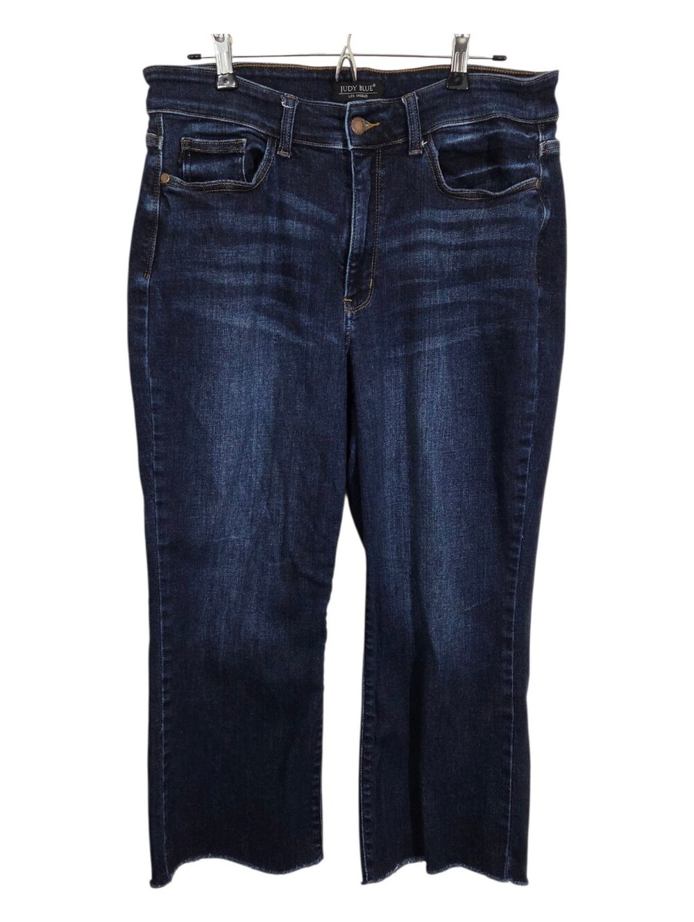 Judy Blue Wide Leg Raw Hem Jeans Size 16W Denim Boho Casual Cropped